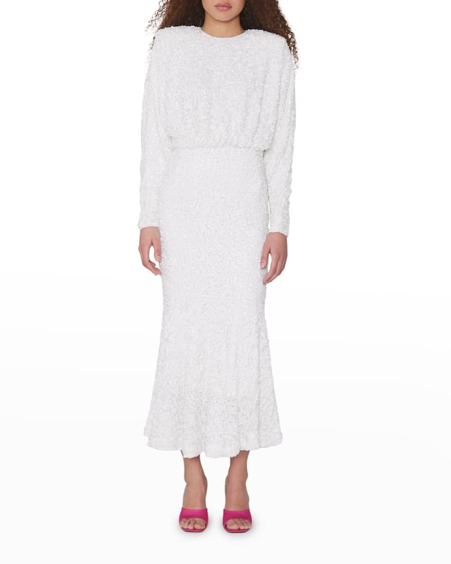 Billan Sequined Long-Sleeve Maxi Dress | Neiman Marcus