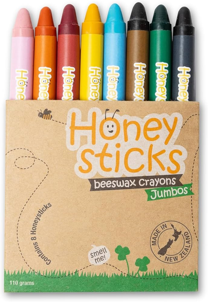Honeysticks Jumbo Crayons (8 Pack) - 100% Pure Beeswax Crayons - Non Toxic Crayons for Kids - Lar... | Amazon (US)