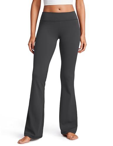 CRZ YOGA Womens Butterluxe Low Rise Flare Leggings 32" - Bootcut Yoga Pants with Pocket Wide Leg Buttery Soft Lounge Casual Mysterious Grey X-Large | Amazon (US)