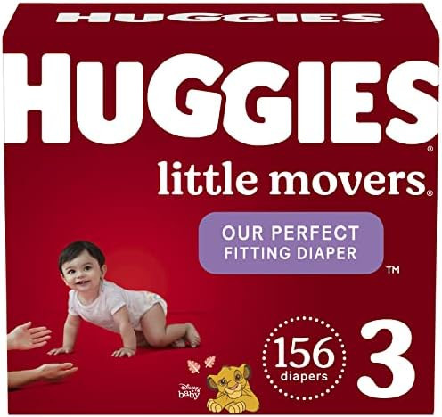 Baby Diapers Size 3 (16-28 lbs), 156 Ct, Huggies Little Movers | Amazon (US)