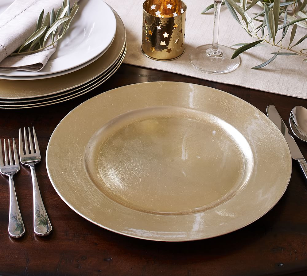 Caterer's Box Gilt Charger Plates - Set of 12 | Pottery Barn (US)