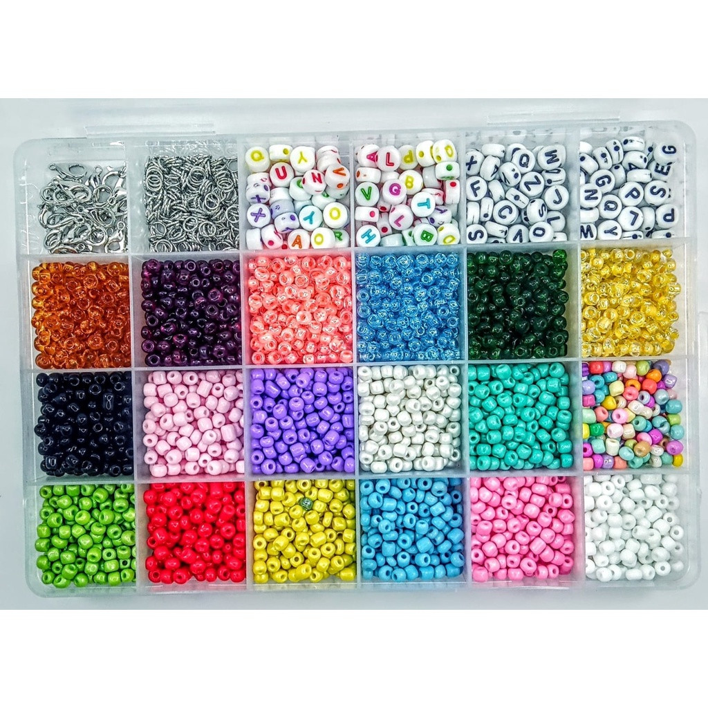 kit micanga de vidro 4mm para montar pulseira e colar 2000peças | Shopee (BR)