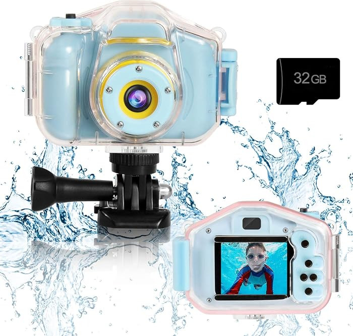 Kids Waterproof Camera - Children Underwater HD Video Digital Camcorder, Portable Travel Toy for ... | Amazon (US)
