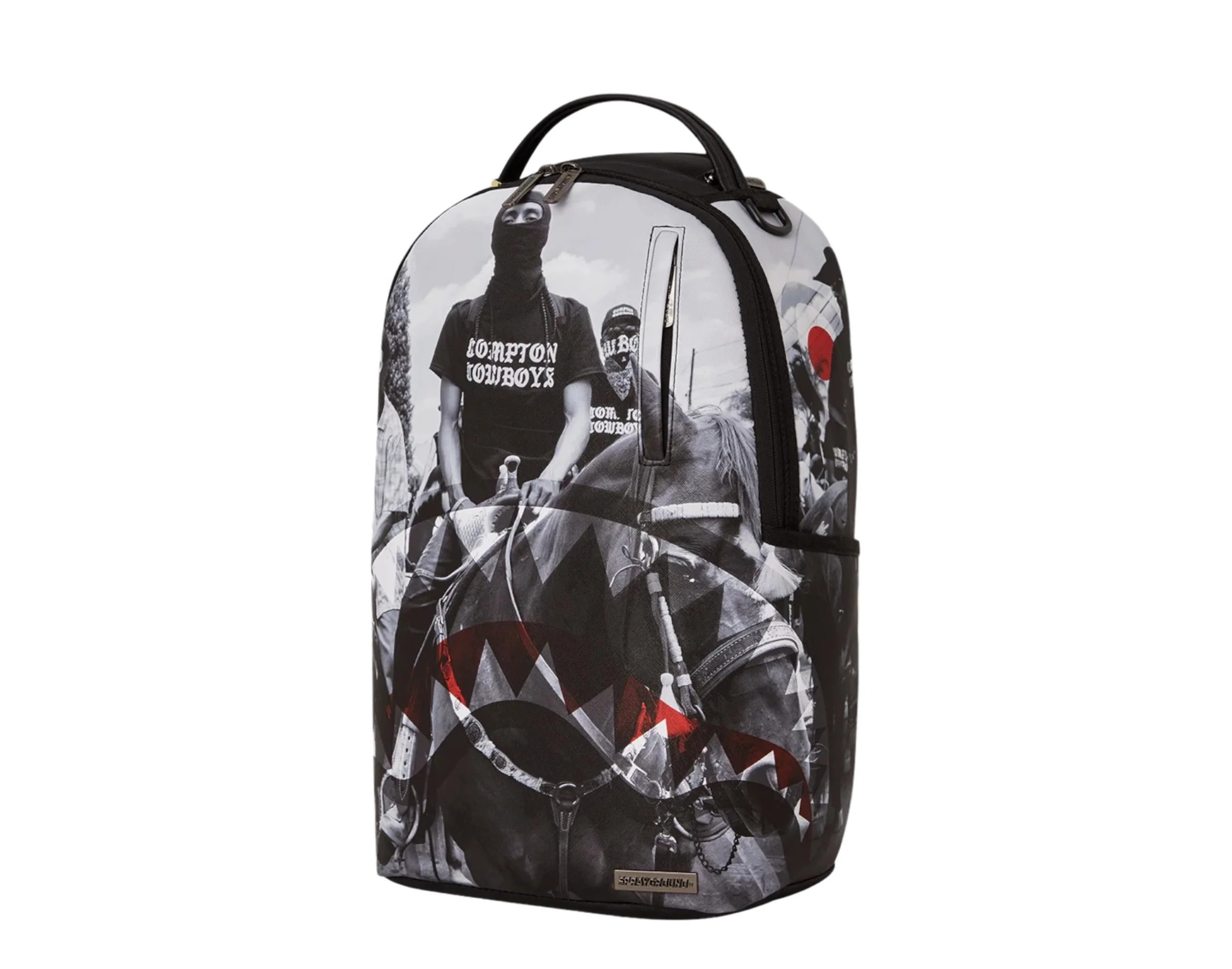 Sprayground Compton Cowboys Ride Alone Backpack Black White Nipsey 910B5977NSZ | Shop Simon