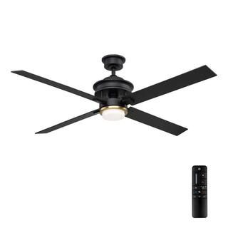 Home Decorators Collection Lincolnshire 60 in. LED Matte Black Ceiling Fan with Light-AM676-MBK ... | The Home Depot