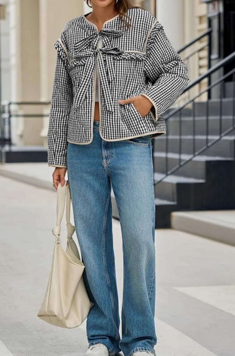 This black plaid tie front quilted jacket is the perfect mix of edgy + feminine with its cropped fit, ruffle details, and tie front moment.

Add to cart now, this one’s too good to miss.🖤

#LTKFestival #LTKSeasonal #LTKMidsize