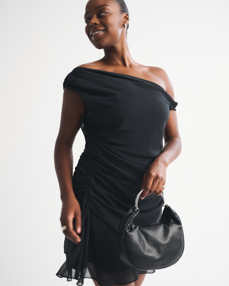 One-Shoulder Draped Mini Dress | Abercrombie & Fitch (US)