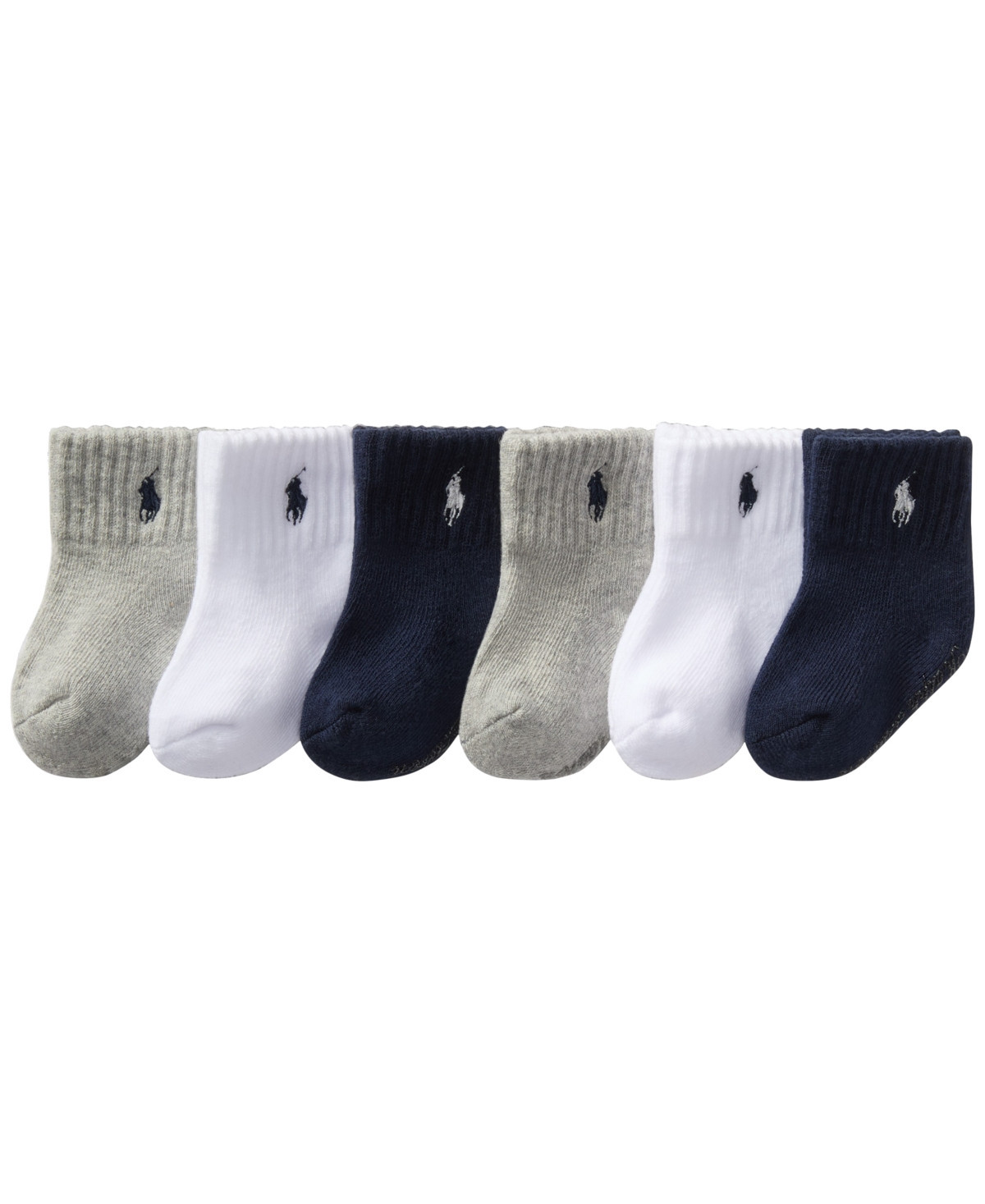 Polo Ralph Lauren Baby Boys Polo Baby Sport Quarter Socks, 6 Pack - Dark Blue | Macy's