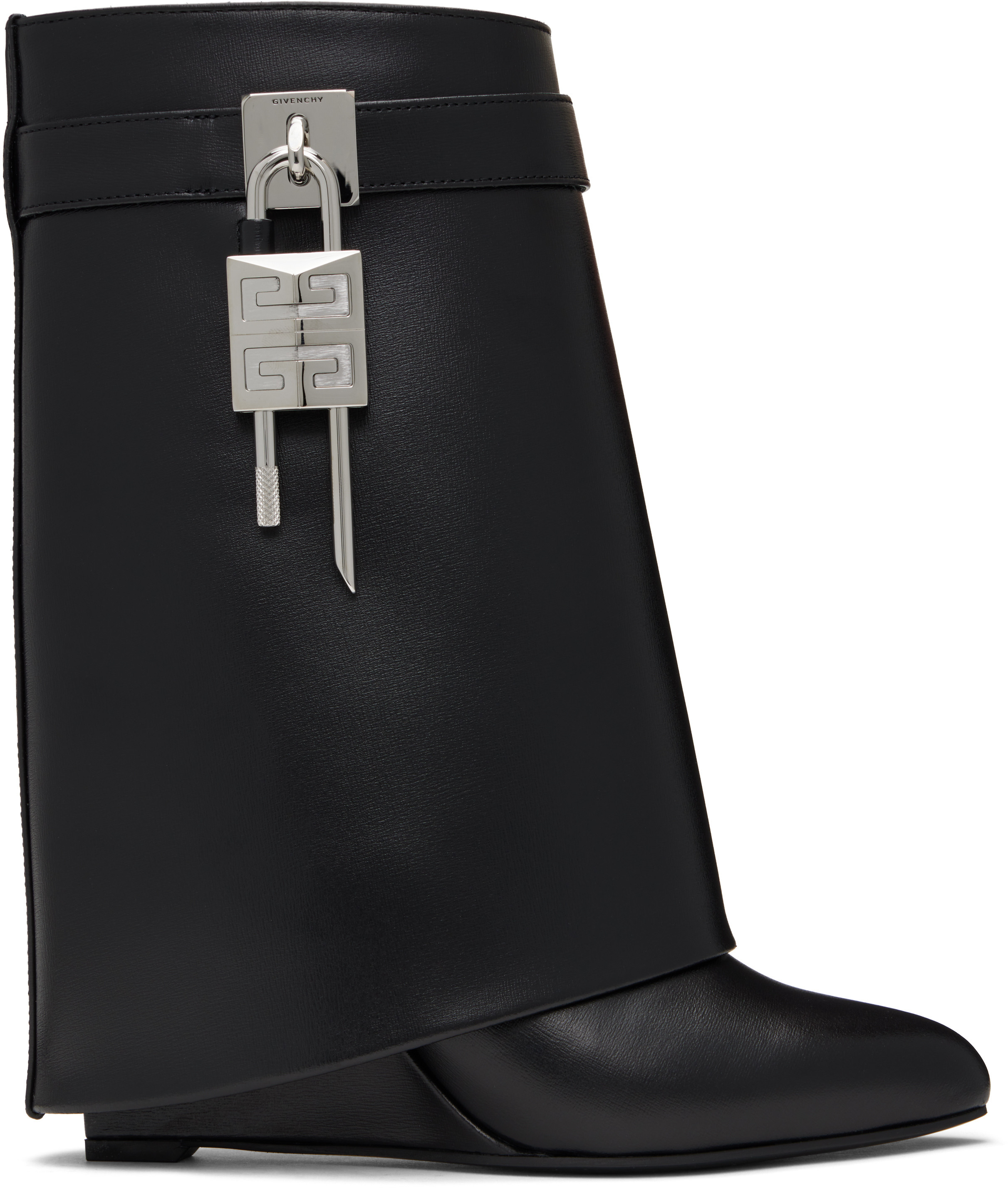 Givenchy Black Shark Lock Ankle Boots | SSENSE