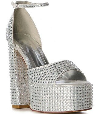 Wilmore Crystal Studded Ankle Strap Platform Dress Sandals | Dillard's