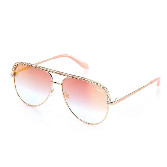 Quay Australia High Key Mini Bling Aviator Sunglasses Rose Copper Fade | Poshmark