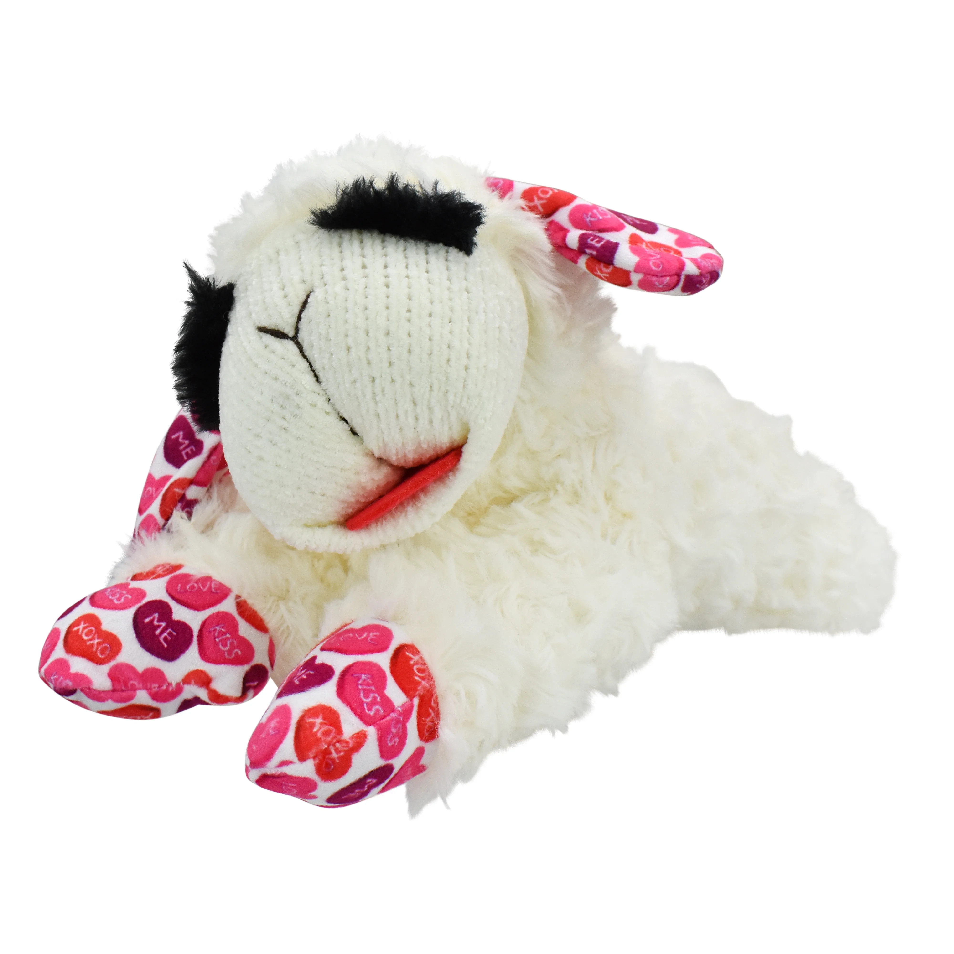 Multipet Valentine’s Day Plush Lamb Chop Dog Toy with Hearts, Medium | Walmart (US)