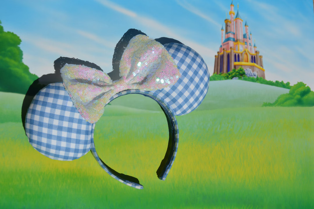 Blue Gingham Mouse Ears, with the choice of four bows | Etsy (US)