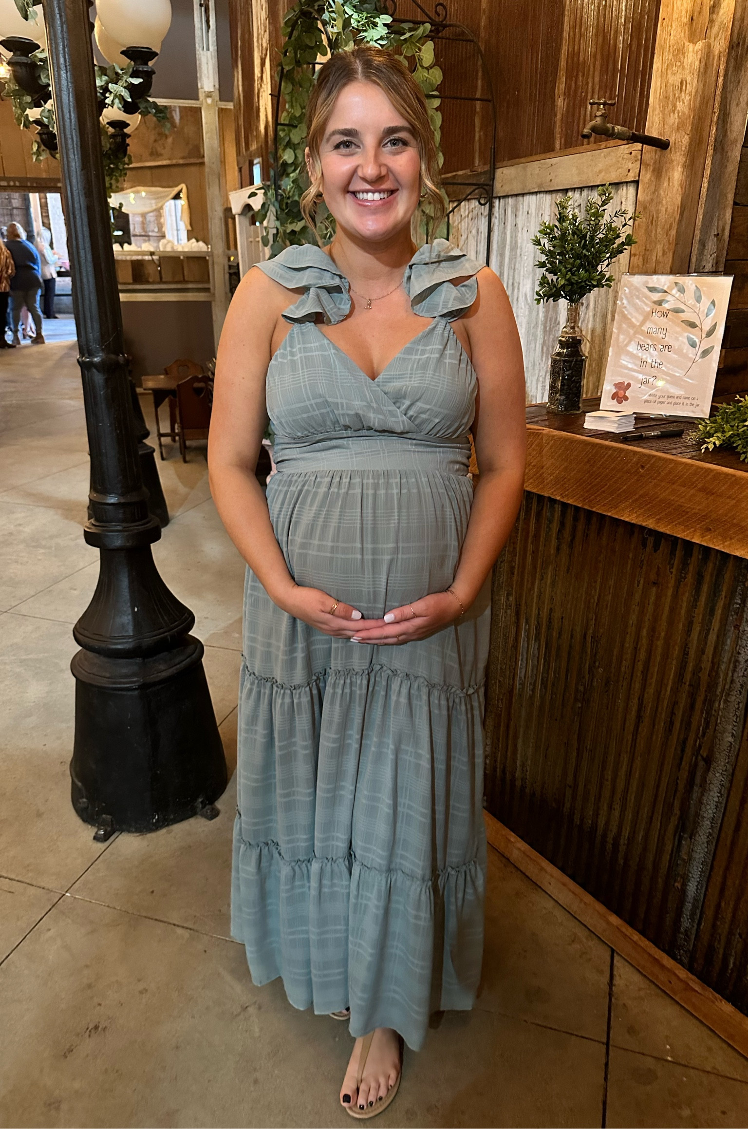 Baby shower fit 💚
#maternity 

#LTKbeauty #LTKSeasonal #LTKbump