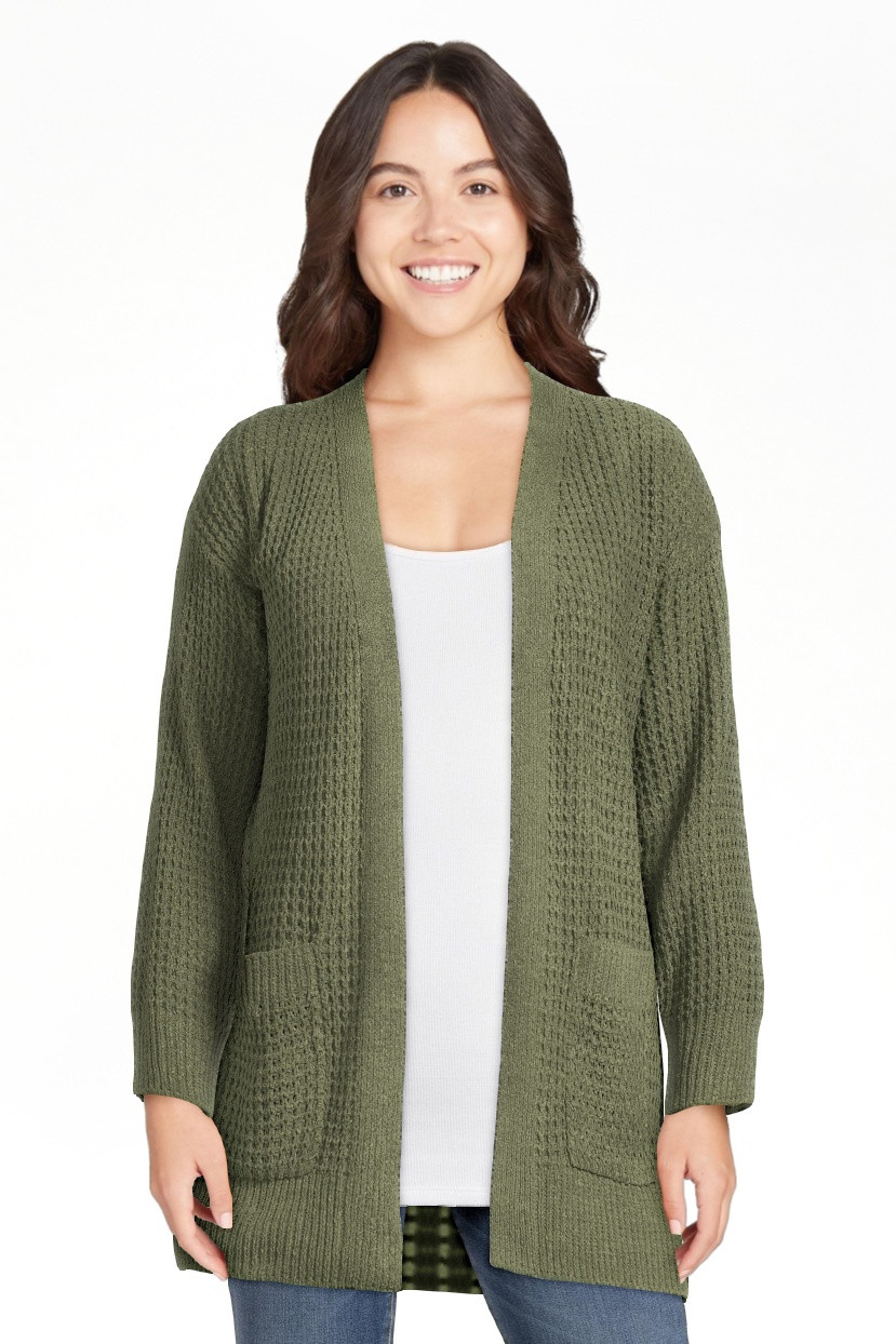 Time and Tru Women's Chenille Cardigan Sweater, Midweight, Sizes XS-XXXL | Walmart (US)