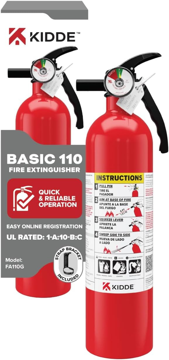 Kidde, FA110G, Multi Purpose Fire Extinguisher for Home, Office, Dorm, Residential, 1A10BC | Amazon (US)