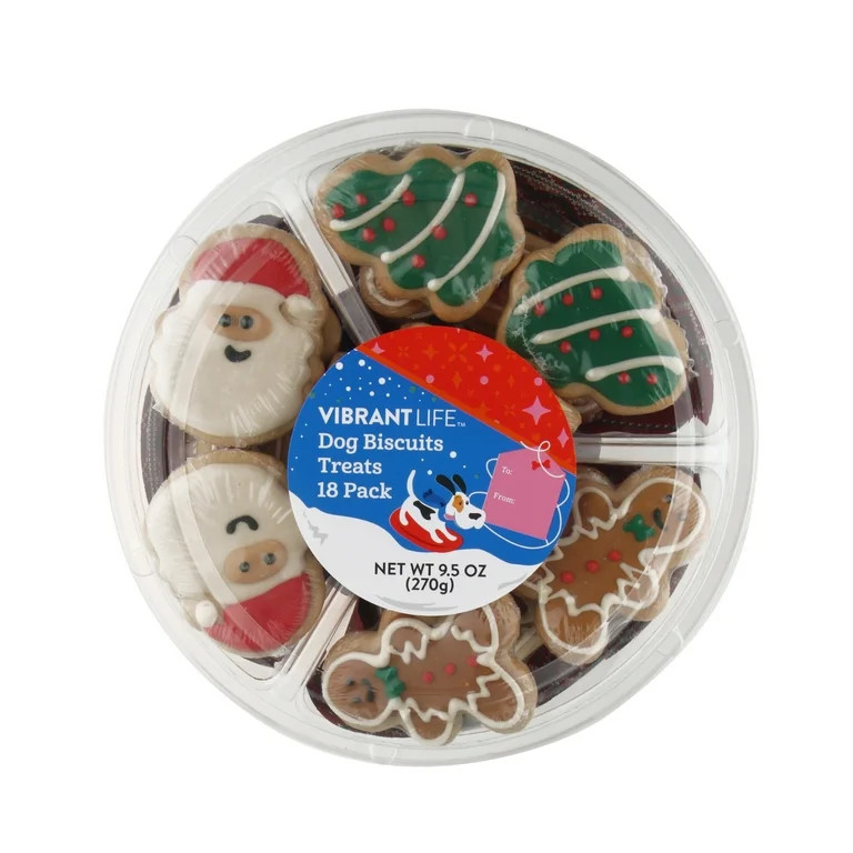 Vibrant Life Holiday Crunchy Biscuit Treats for Dogs, Peanut Butter, 9.5 oz, 18 Count - Walmart.c... | Walmart (US)