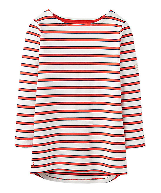 Joules Women's Tee Shirts CRMNVREDST - Cream & Red Stripe Harbour Jersey Top - Women | Zulily