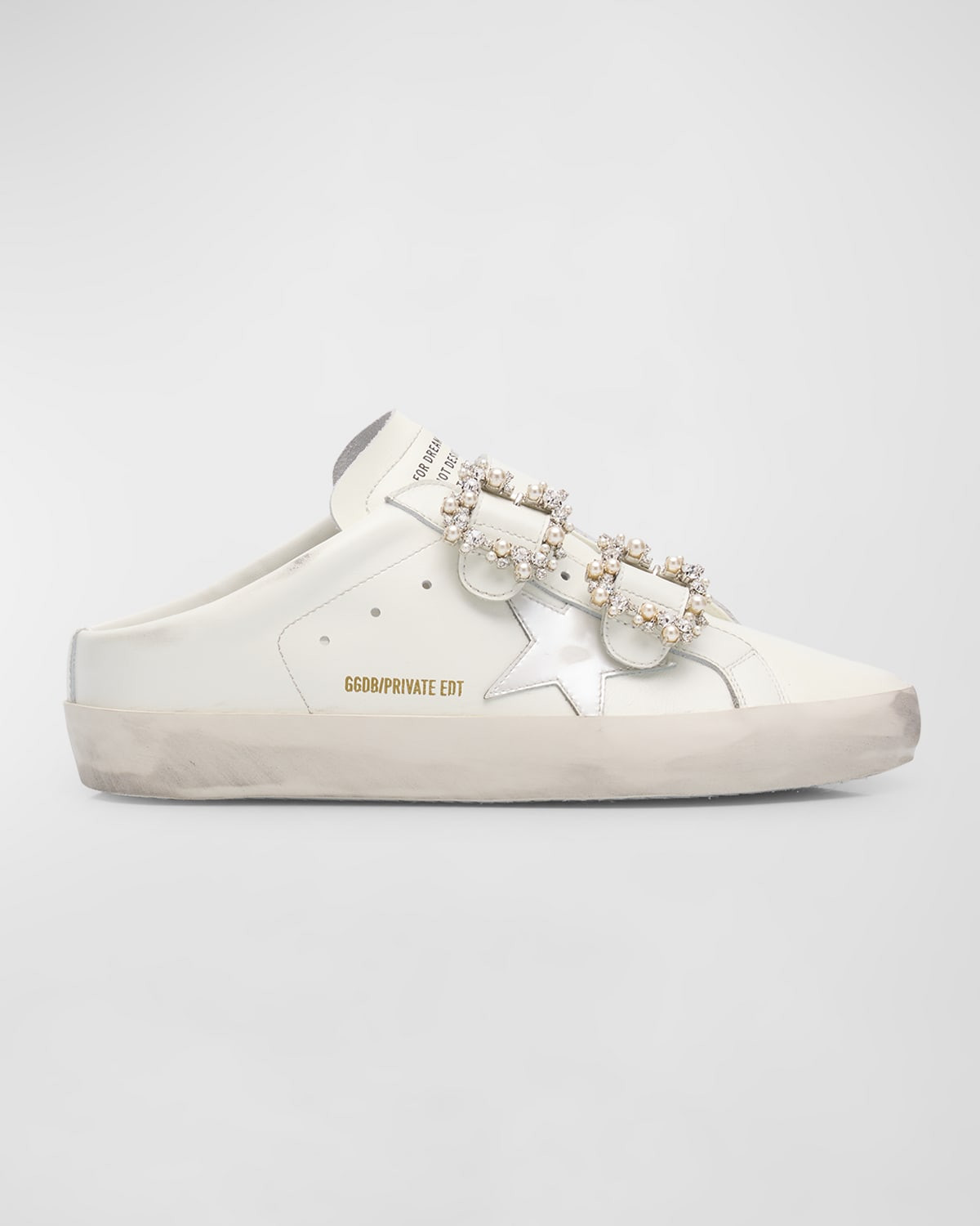 Sabot Pearl Buckle Sneakers | Neiman Marcus