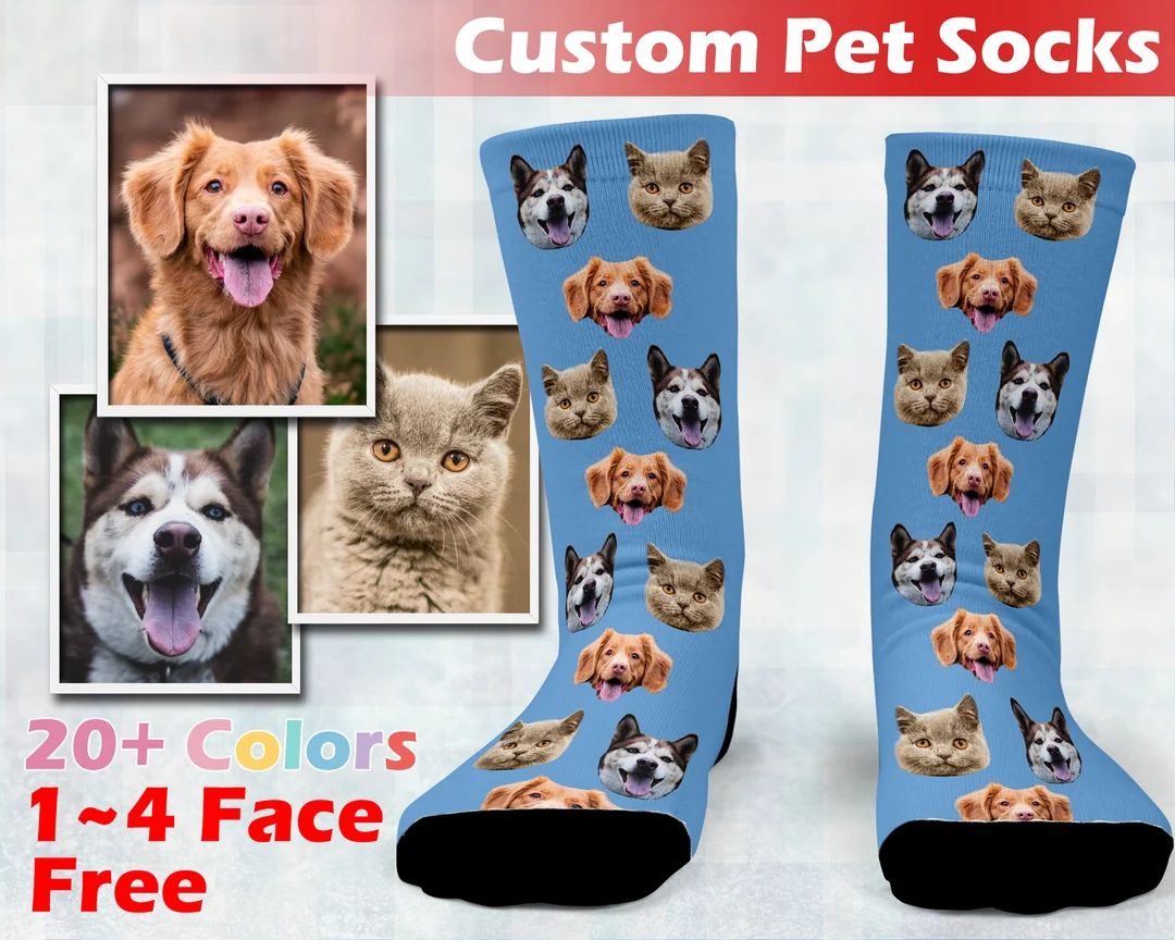 Custom Pet Socks Customized Socks With Any Photos and Text - Etsy | Etsy (US)