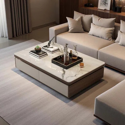 Modern Luxury-Style Stone Slab Coffee Table | Wayfair North America