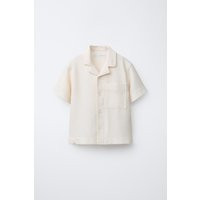 Zara - Rustic Spread Collar Shirt - Ecru - 13-14 Years (64,6 Inches) - Kids | Zara US