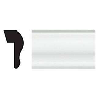 TRIMFINITY 9/16 in. x 1-1/8 in. x 96 in. Polystyrene White Cap Moulding 85022 | The Home Depot