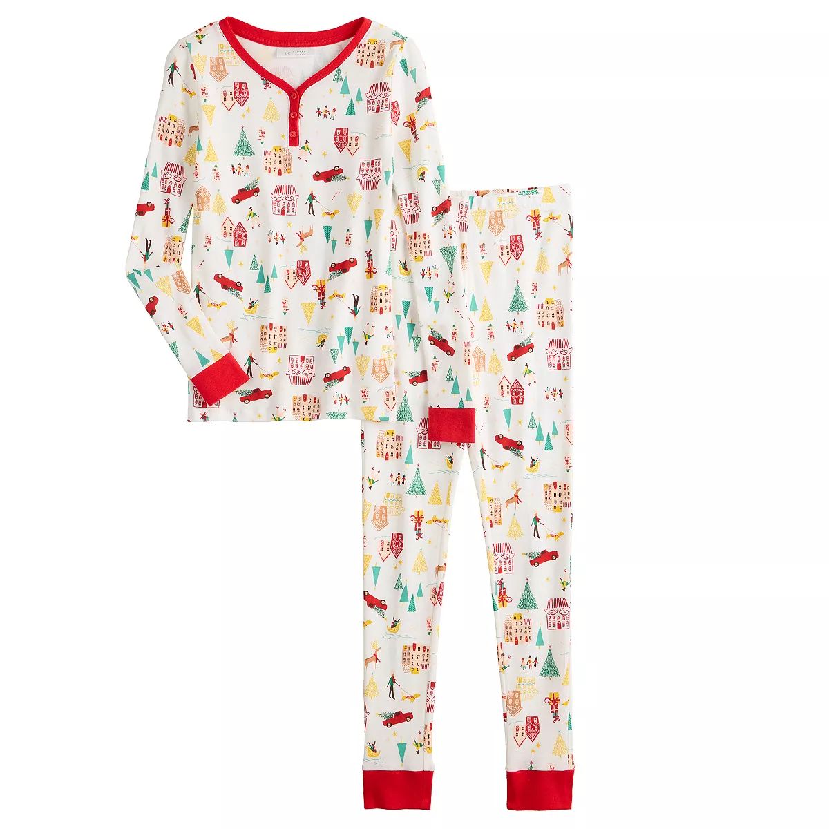 Girls 4-16 LC Lauren Conrad Jammies For Your Families® Holiday Village Pajama Set | Kohl's