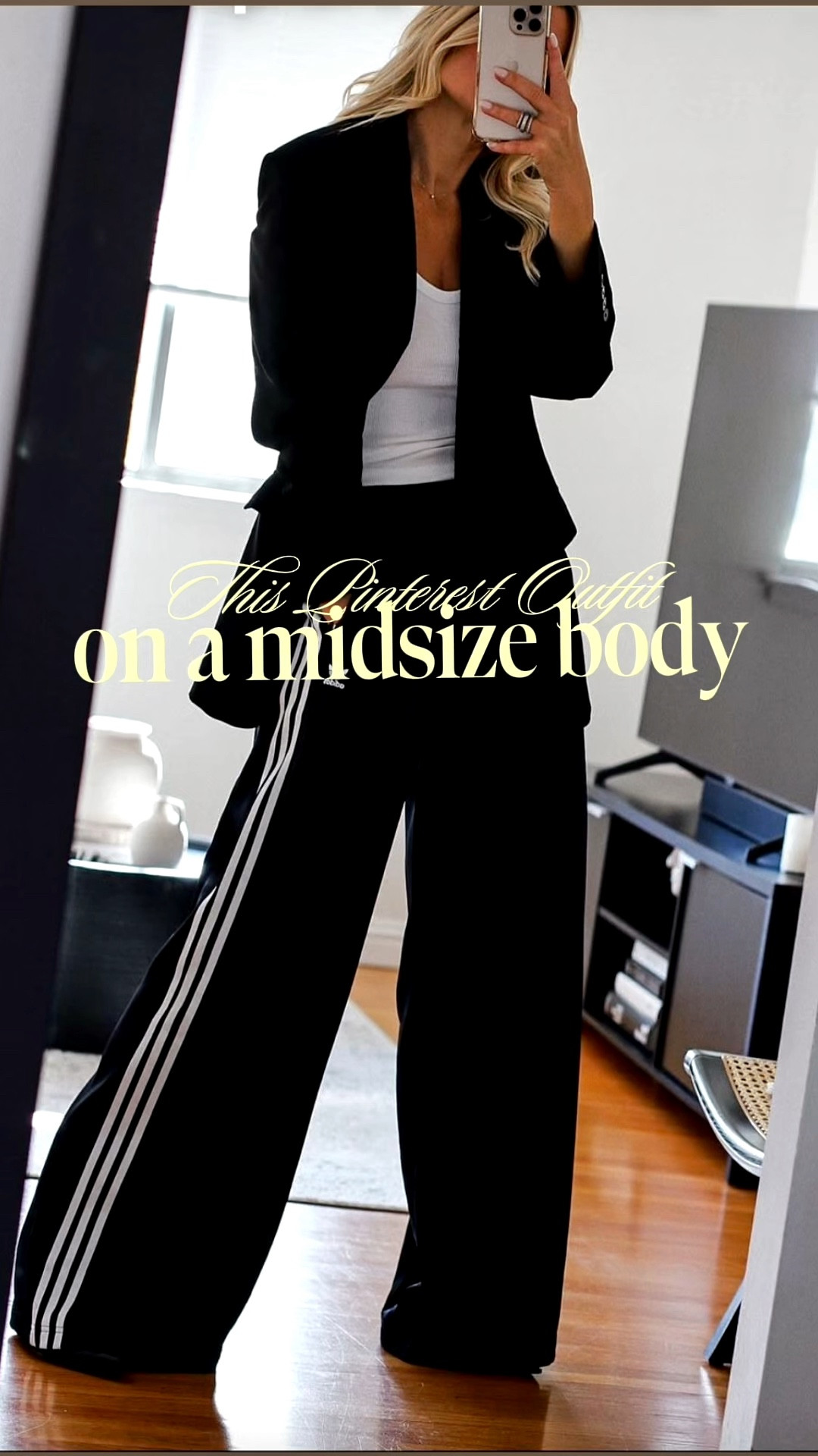 Recreating outfits from Pinterest for the curvy girls! 

I love taking sport causal pieces and elevating them with classic structures, like track pants and a blazer- perfection! 

#LTKOver40 #LTKMidsize