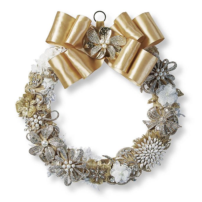 Winter Blossom Floral Broach Wreath | Frontgate | Frontgate
