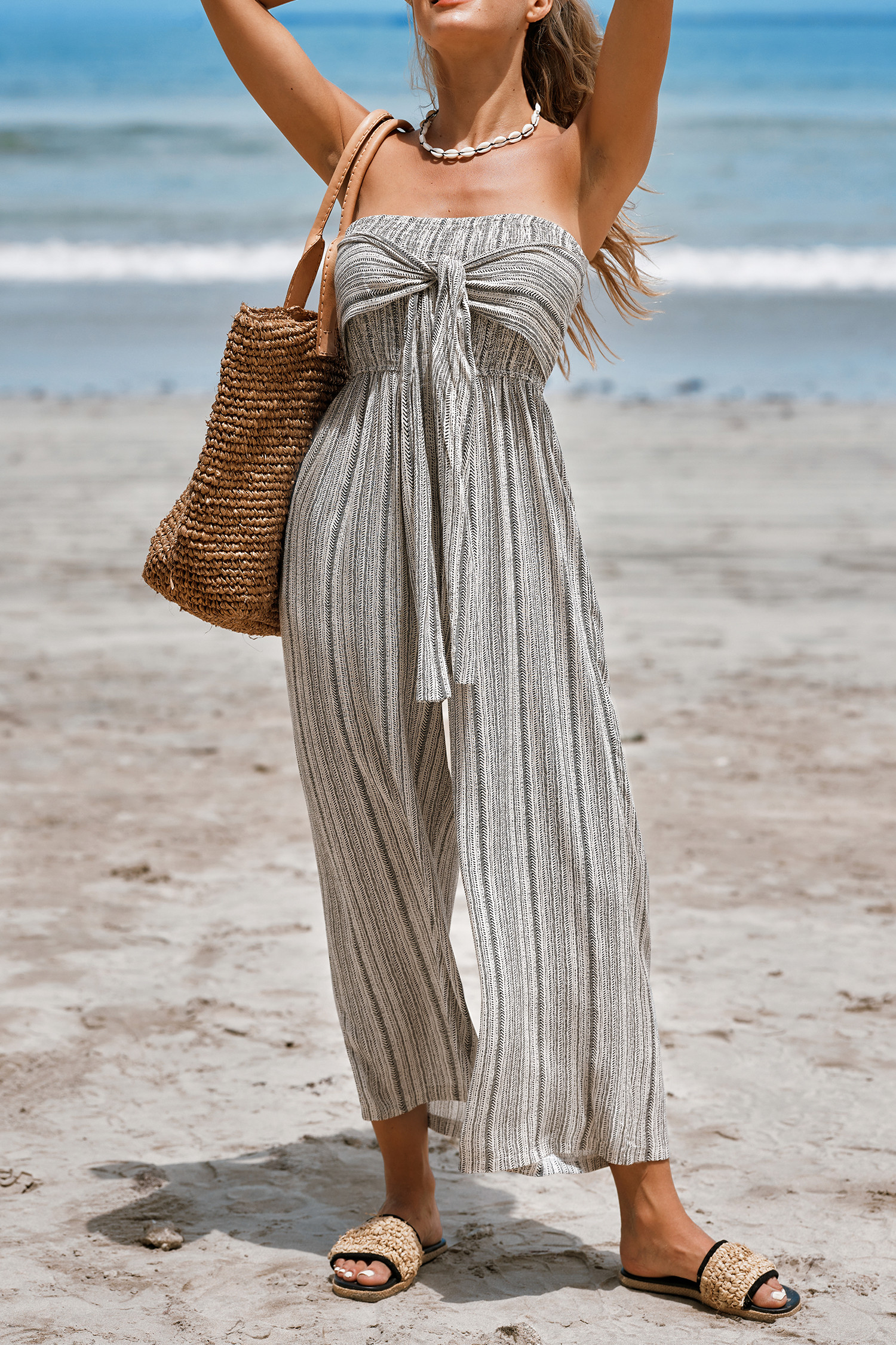 Strapless Front Tie Jumpsuit | Cupshe US