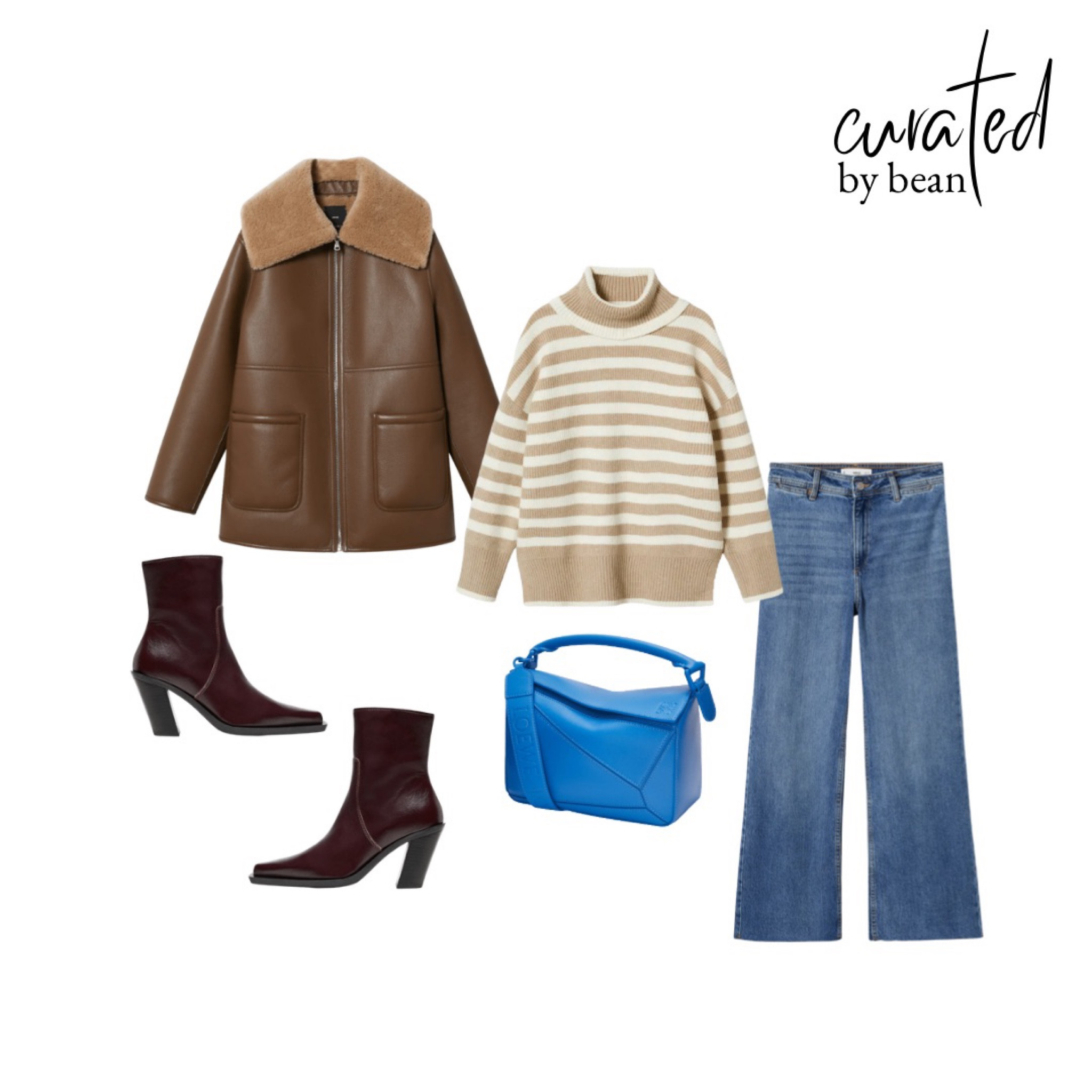 January capsule | womens outfits, winter outfit, shearling coat, leather coat, shearling jacket, striped sweater, leather boots

#LTKSeasonal #LTKFind