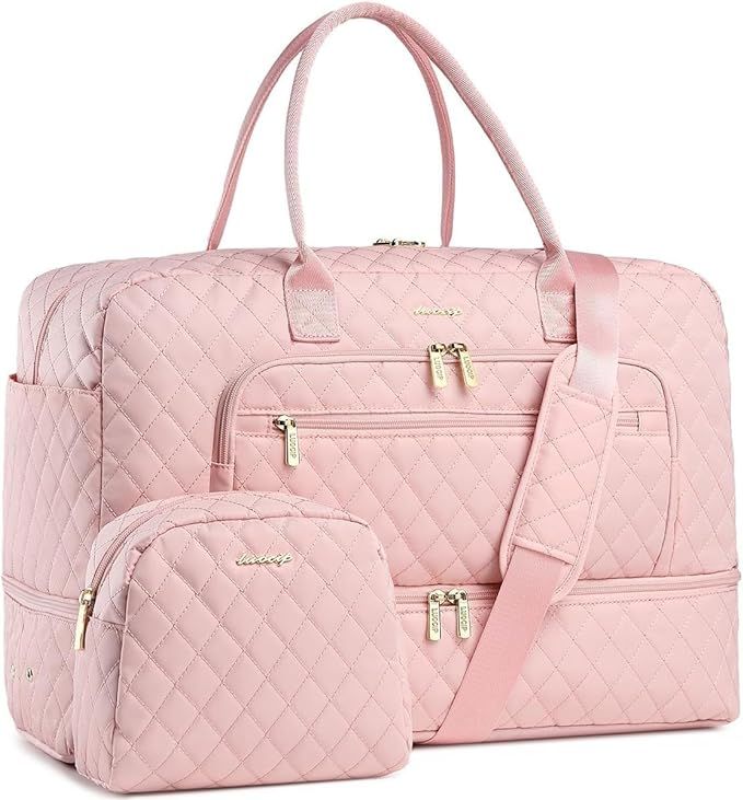 Large Women Travel Duffle Bag - Carry on Overnight Bag Weekend Travel Duffel Tote Bag Yoga Gym Ba... | Amazon (US)