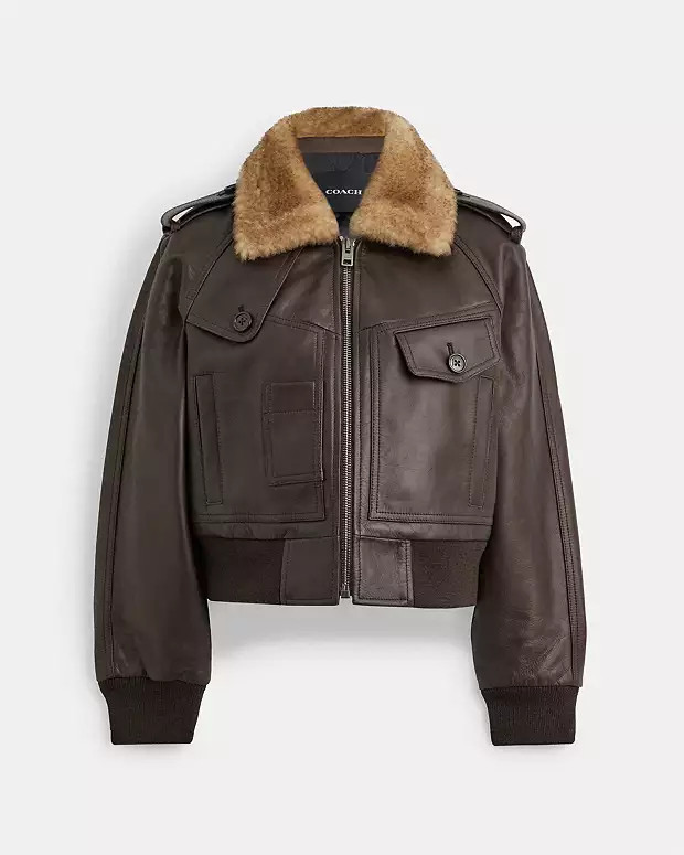 Cropped Leather Jacket | Coach (UK)