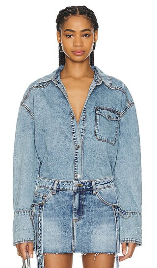 Denise Shirt in Tangier | Revolve Clothing (Global)