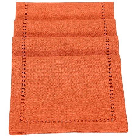 Grelucgo Handmade Hemstitch Orange Thanksgiving Table Runner Or Dresser Scarf Fall Autumn Decoration | Walmart (US)