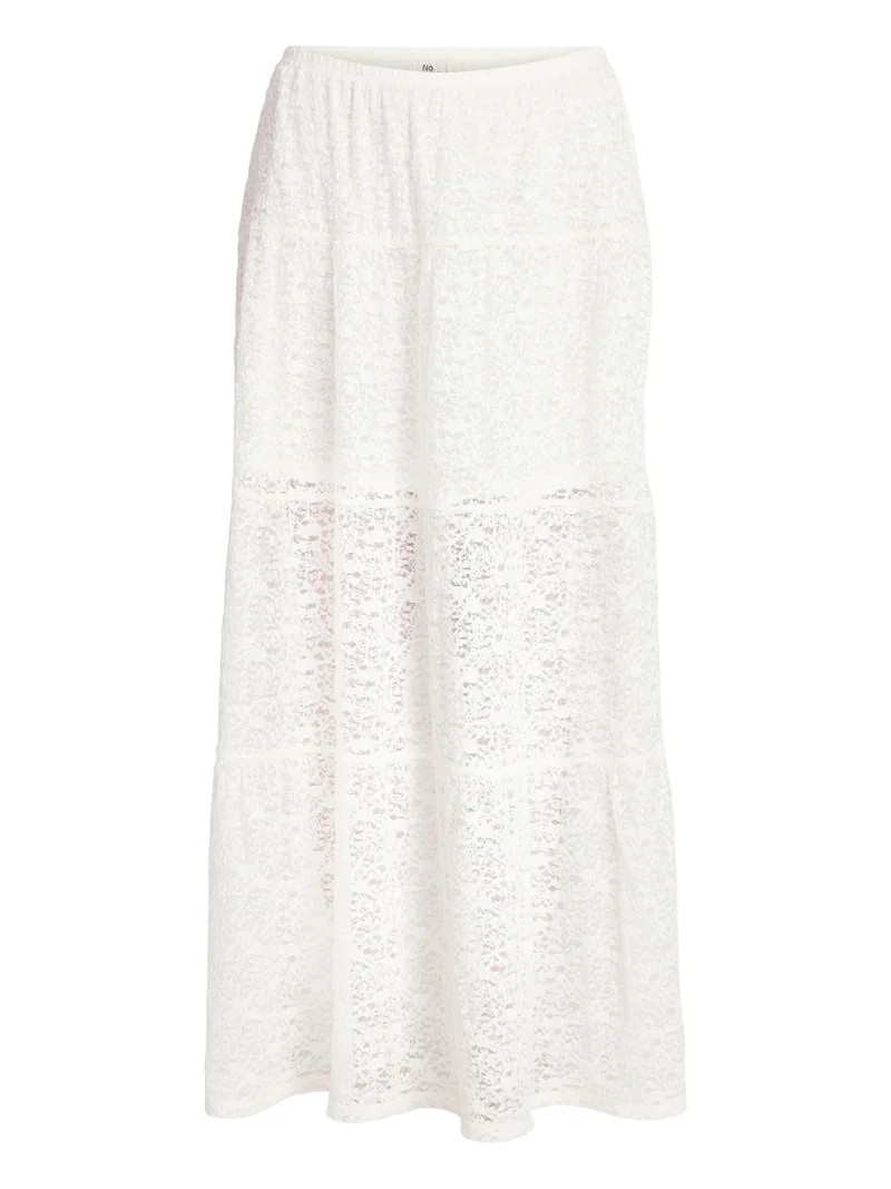 No Boundaries Lace Tiered Maxi Skirt, Women's XXS-XXL | Walmart (US)