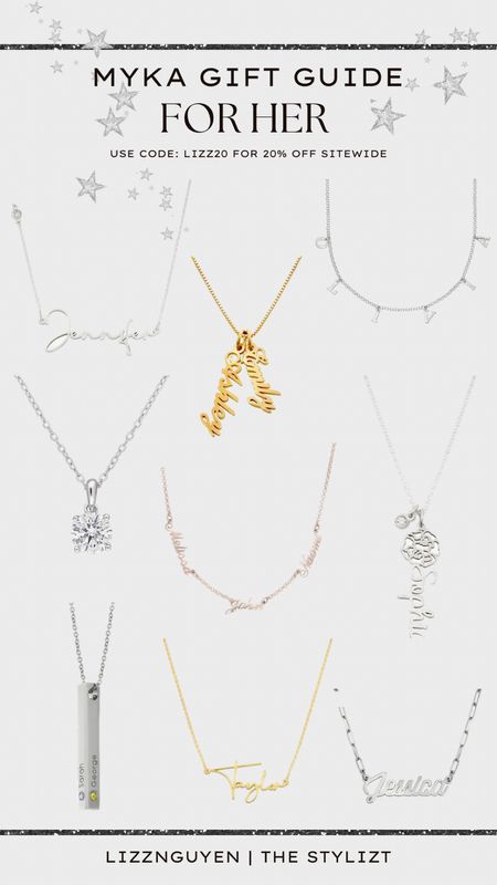 Personalized jewelry is the best gift 🎁 Perfect for moms, birthdays, graduation and wedding gifts. Use code: LIZZ20 for 20% off sitewide! 

Gift guide, gift guide for her, graduation gifts, birthday gifts, wedding gifts, bridesmaid gifts, rose gold necklaces, yellow gold necklace, silver necklace, name necklace, personalized jewelry, gift ideas for her, gift ideas, MYKA, The Stylizt 



#LTKWedding #LTKStyleTip #LTKGiftGuide