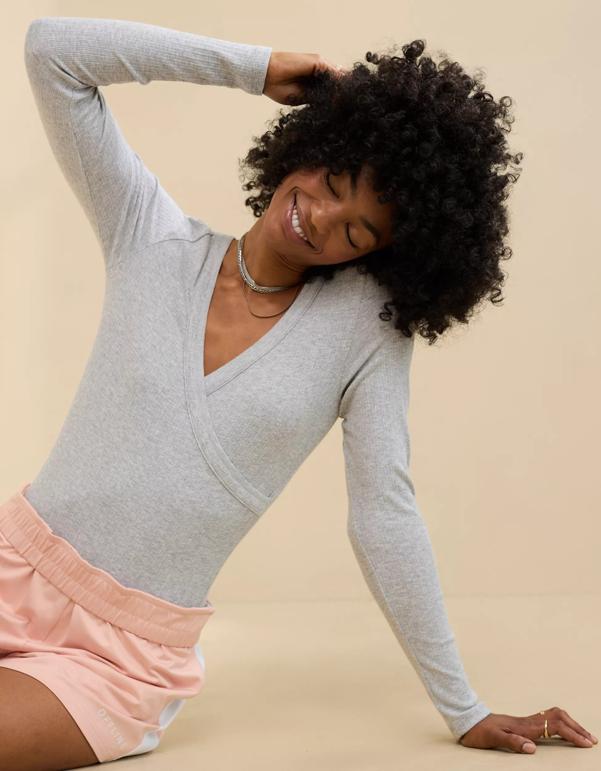 Aerie Long Sleeve Cross Front Bodysuit | Aerie