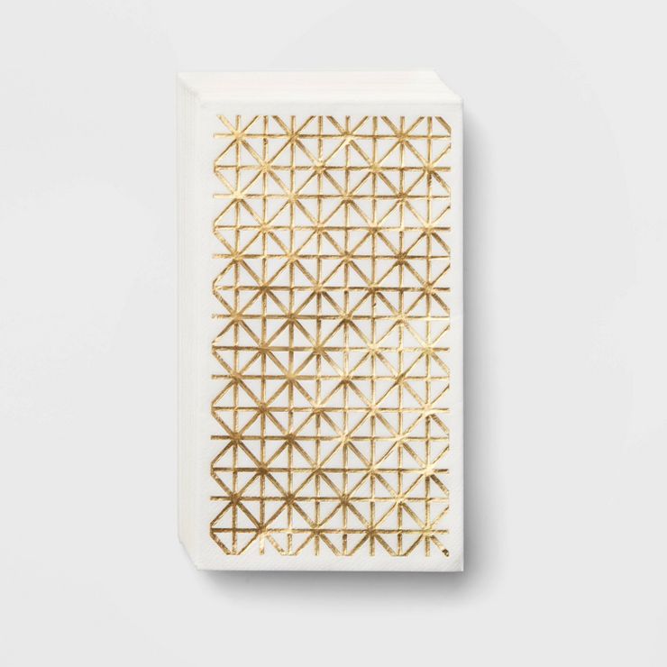 14ct Geometric Pattern Tall Napkins Gold Foil - Wondershop™ | Target