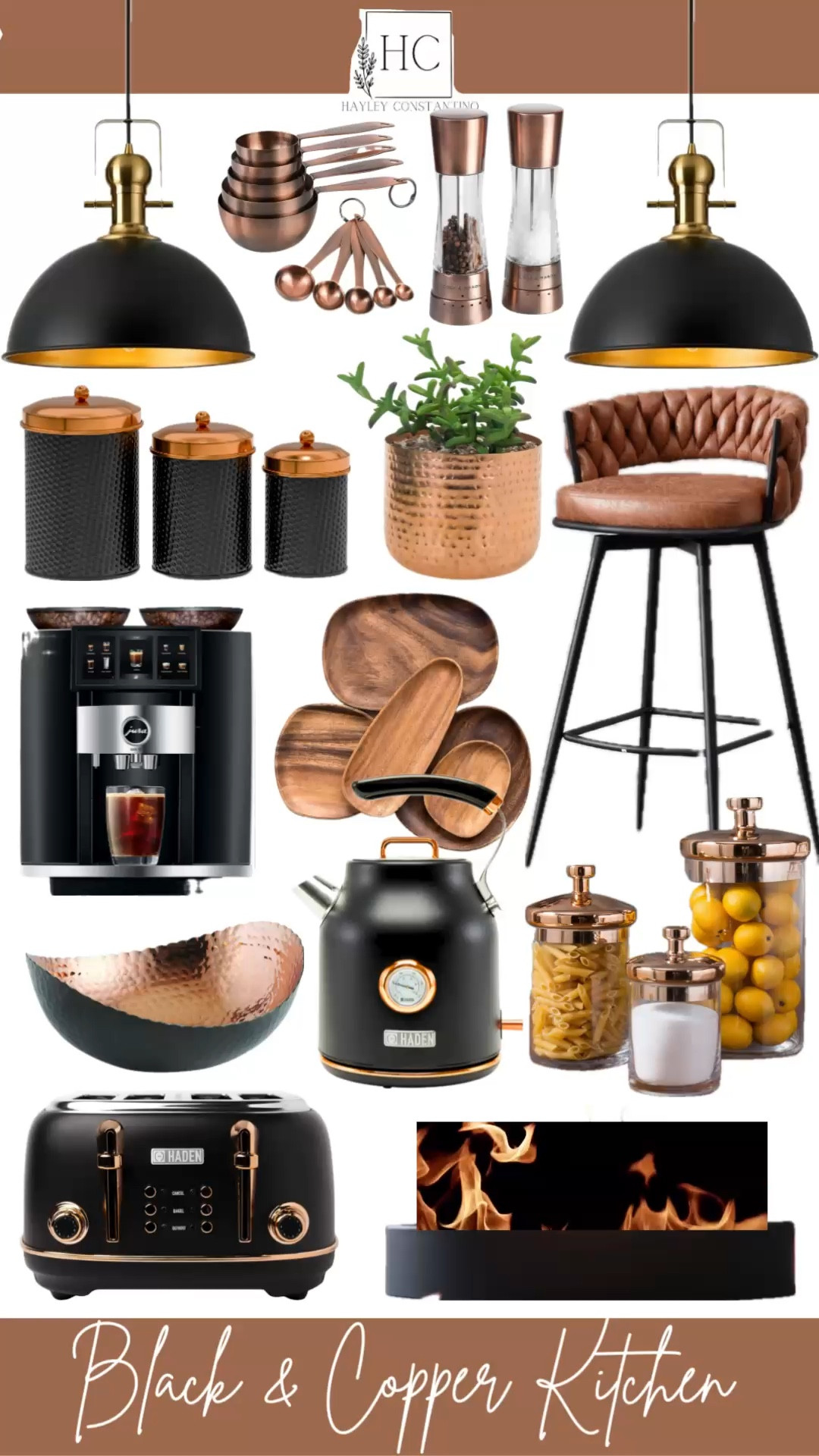 Trending Kitchen Design is warm and moody colors…black, copper, charcoal, gold accents mixed with natural wood and ivory tones .  Have you been gravitating to the warm aesthetic in your home? 

Black and copper kitchen decor, appliances, lighting, and accessories


#LTKWatchNow #LTKHome