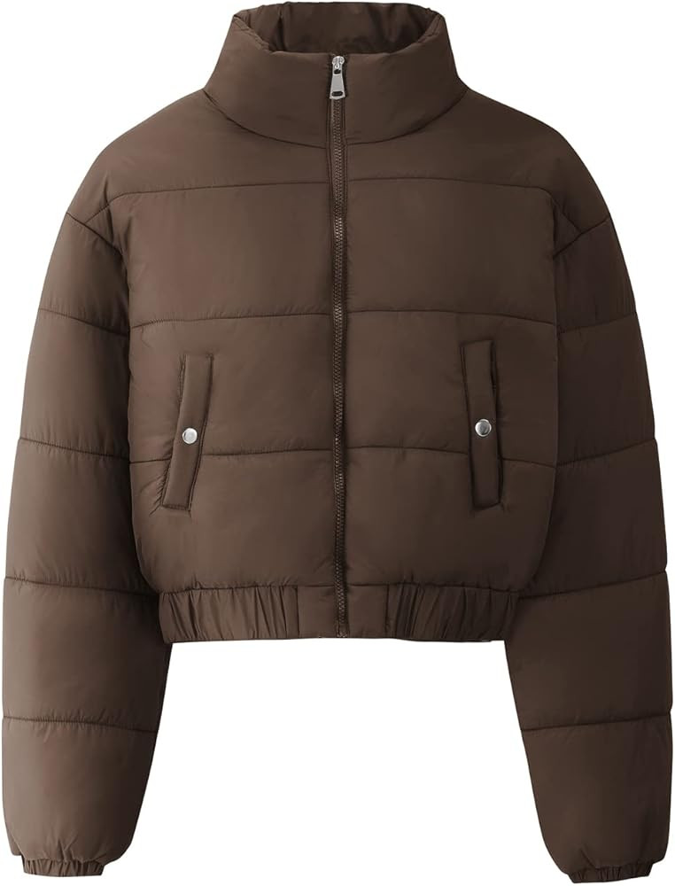 Gihuo Women' s Cropped Quilted Puffer Jacket Outerwear Coats | Amazon (US)