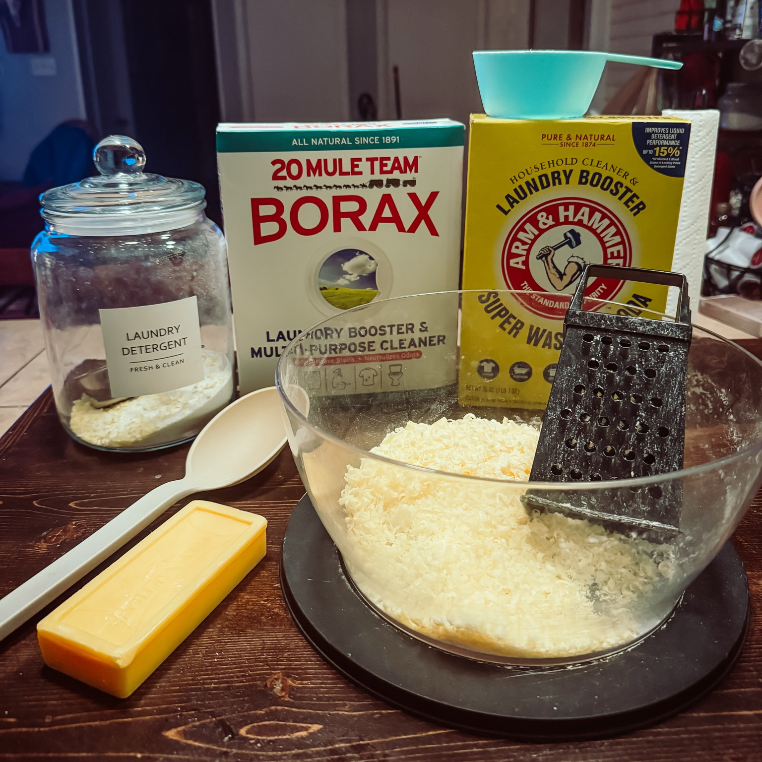 Fun fact about me: I make my own laundry detergent since my husband & 2 of the fab five have eczema ♥️

Recipe-
1 bar grated Fels Naptha
2 cups Borax
2 cups Washing Soda

Mix well & add 1/8 cup for a small load, 1/4 cup medium load, 1/2 cup for large load. Because having so many kids & animals can get stinky sometimes, I’ll occasionally add in a small scoop of baking soda too. Baking soda is also great for cleaning your washing machine & keeping the odor away!

#LTKBeauty #LTKFamily #LTKHome
