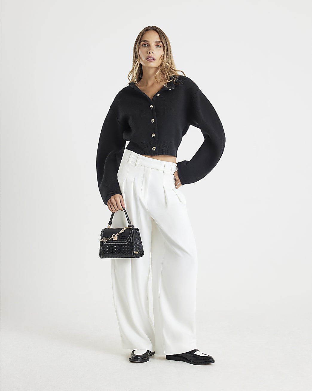 White Wide Leg Trousers | River Island UK & IE