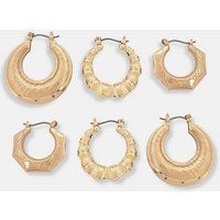 Gold Look Creole Hoop Earrings 3 Pack | Missguided (US & CA)