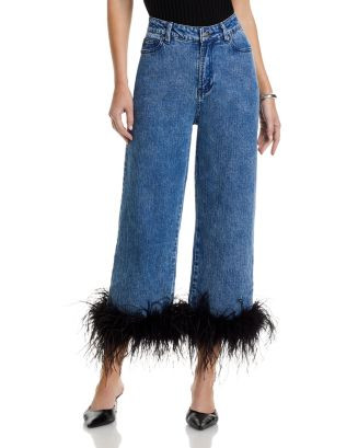 Feather Trim Jeans in Indigo - Exclusive | Bloomingdale's (US)