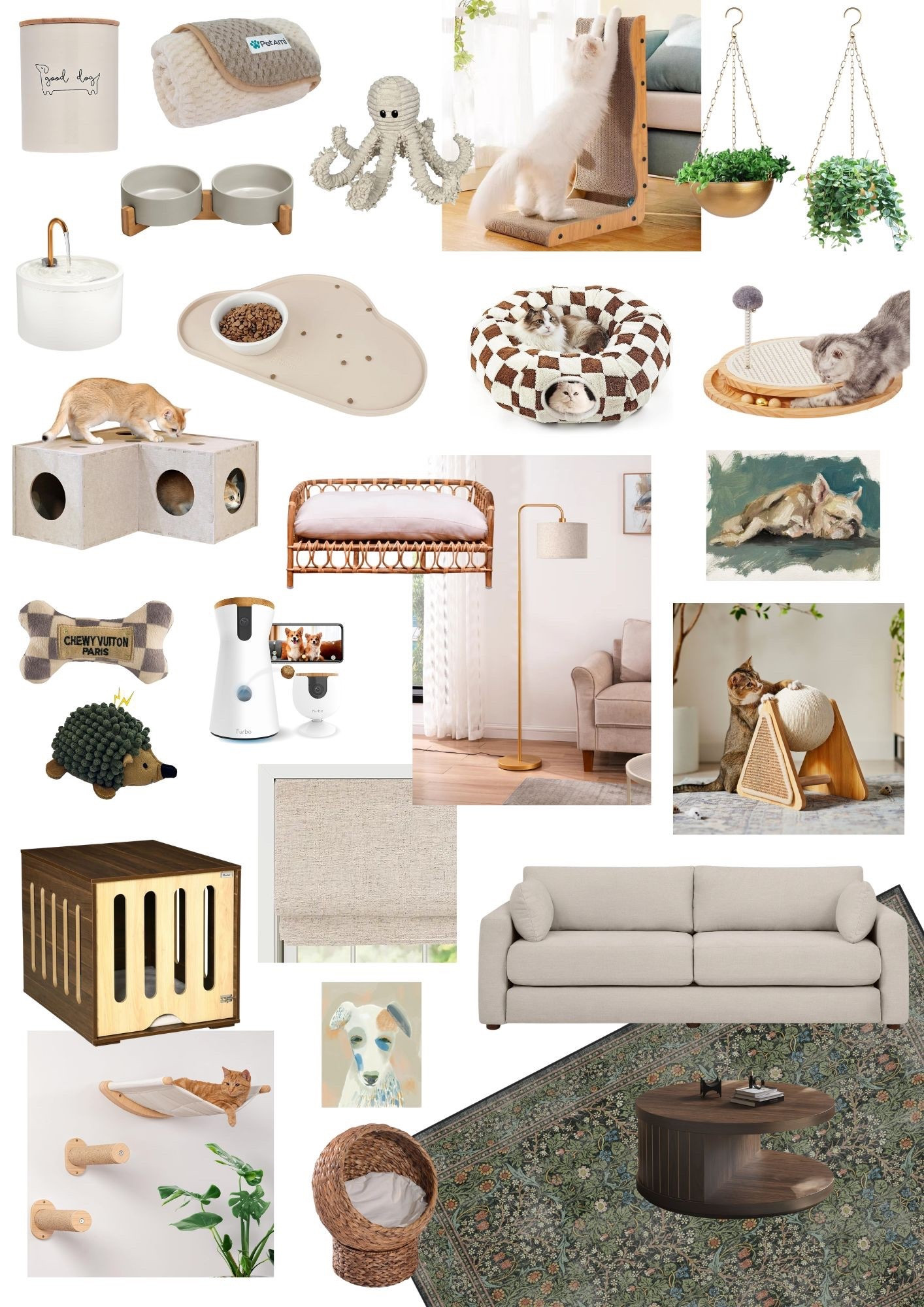 Weekly Mood Board: a pet-friendly lounge playroom full of modern, neutral accents for cats and dogs (including lots of Prime Day deals!) ⭐️☺️ 

#LTKFindsUnder50 #LTKSaleAlert #LTKHome