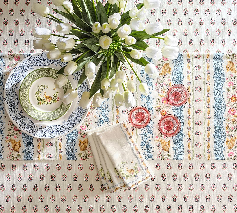 Botanical Bunny Cotton Table Runner | Pottery Barn (US)