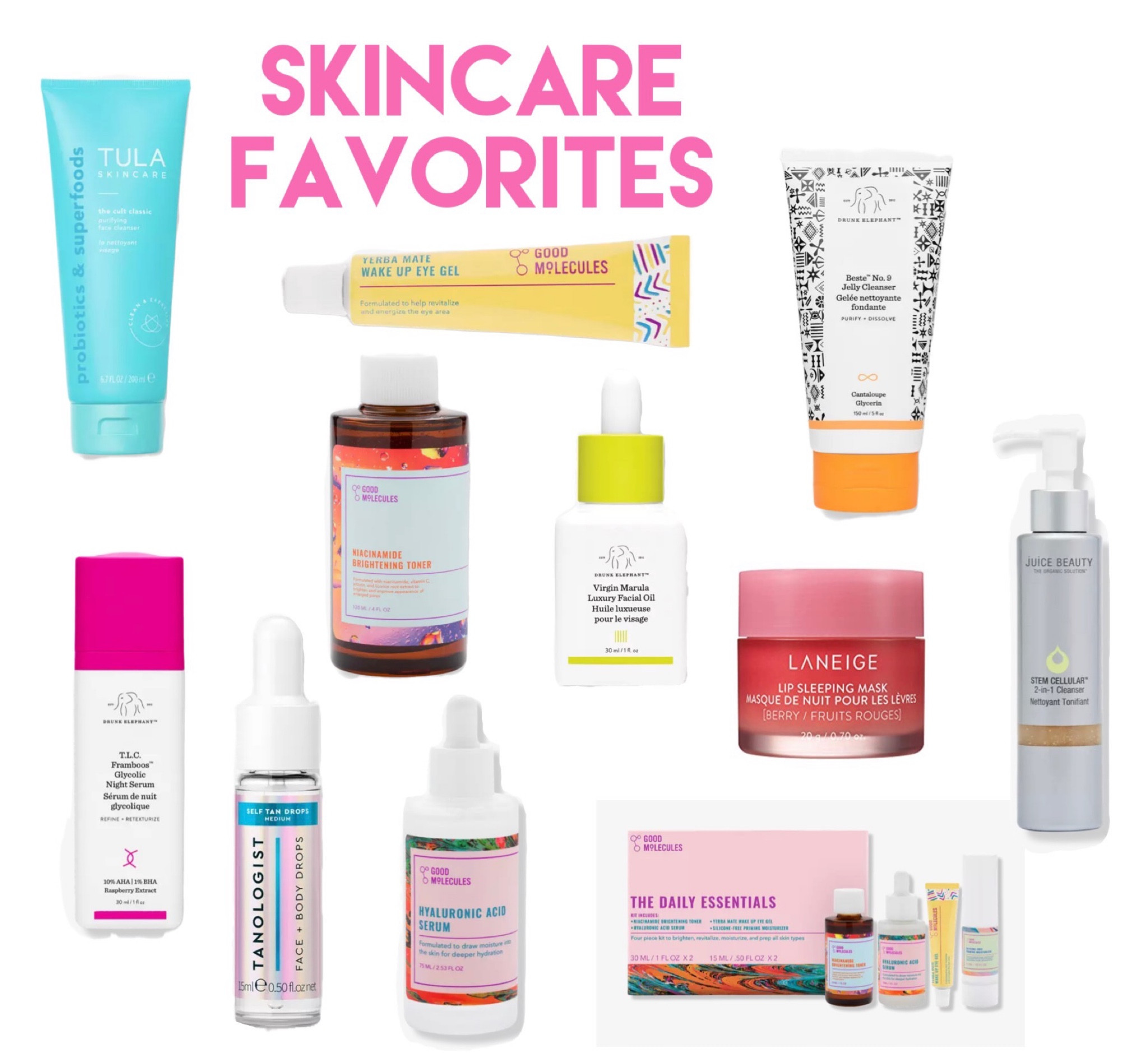 some of my favorites i use daily!! 

Ulta | Drunk Elephant | Tula

#LTKU #LTKbeauty #LTKFind