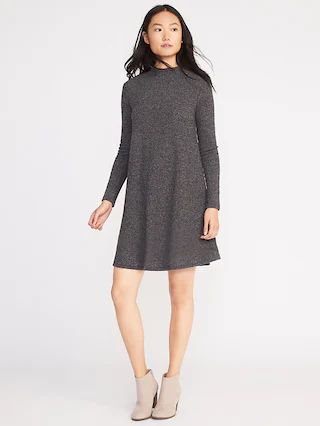 Old Navy Womens Mock-Neck Sweater Swing Dress For Women Heather Gray Size XL | Old Navy US